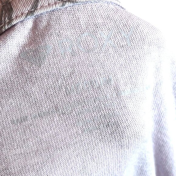 Roxy Boxy Cropped Floral Tee Shirt Medium Tropical Hibiscus Print Summer Surf - Picture 6 of 7